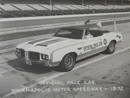 Vintage Indy 500 Racing Photo 1972 Oldsmobile Official Pace Car Photograph