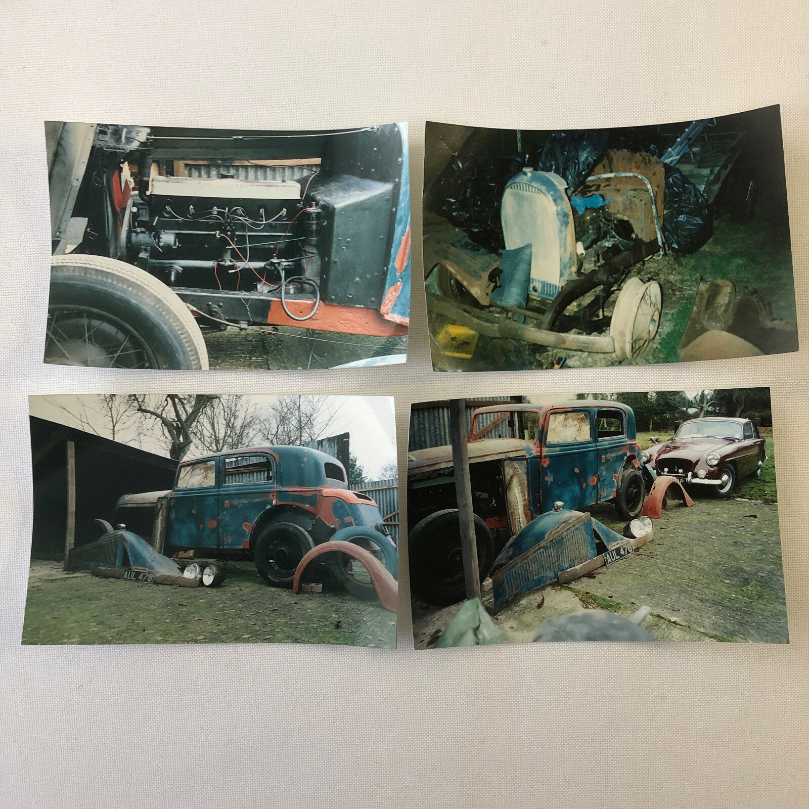 Vintage Hotchkiss Car Barn Find Junk Yard Parts Photo Photograph Print Lot of 11