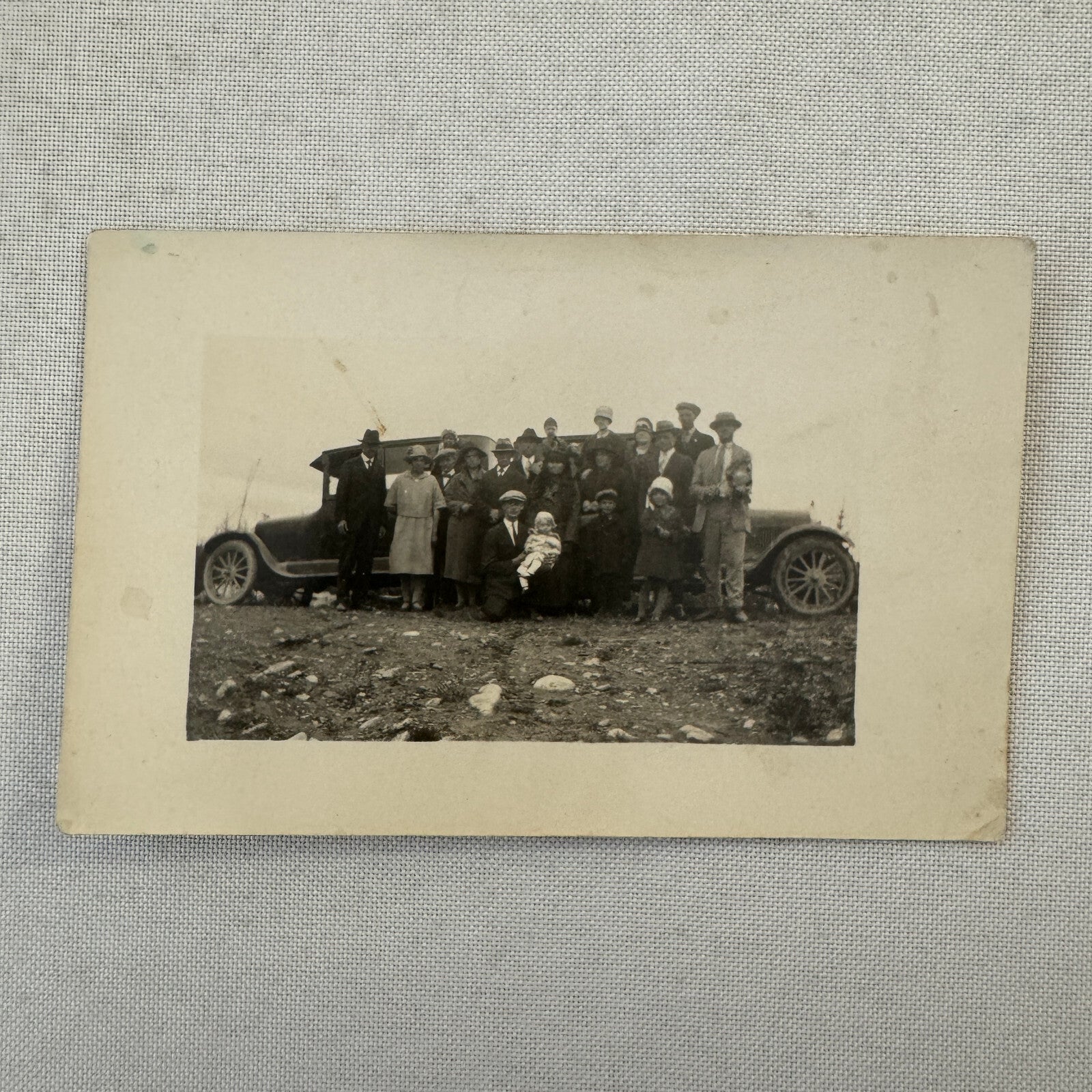 Real Photo Postcard RPPC People and Cars Automobile Antique Vintage