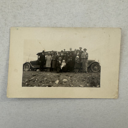 Real Photo Postcard RPPC People and Cars Automobile Antique Vintage