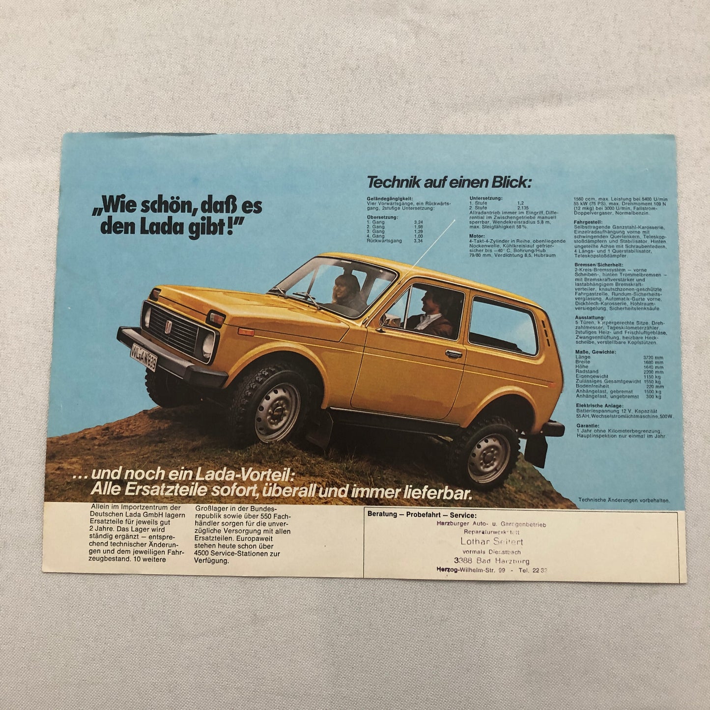 Lada Niva Car Sales Brochure Catalog GERMAN Text European Market