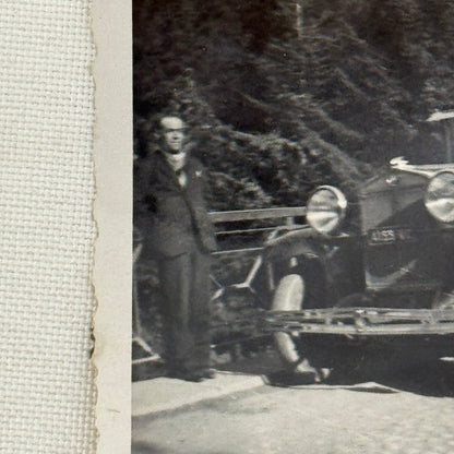 Vintage Photograph Photo Antique Man with Early Car Automobile