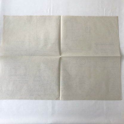 1935 Coachbuilder Car Design Blueprint Rendering Blue Print Cabrio Limousine 