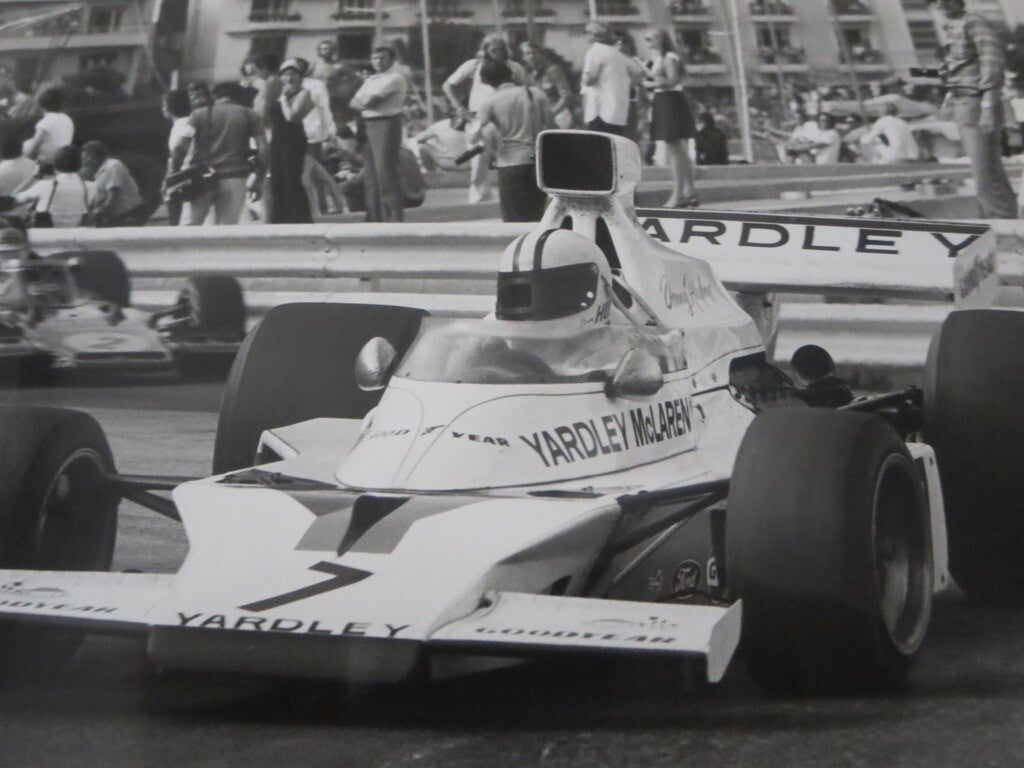 Vintage 1973 Monaco Grand Prix Photograph Photo - Denny Hulme McLaren Ford +