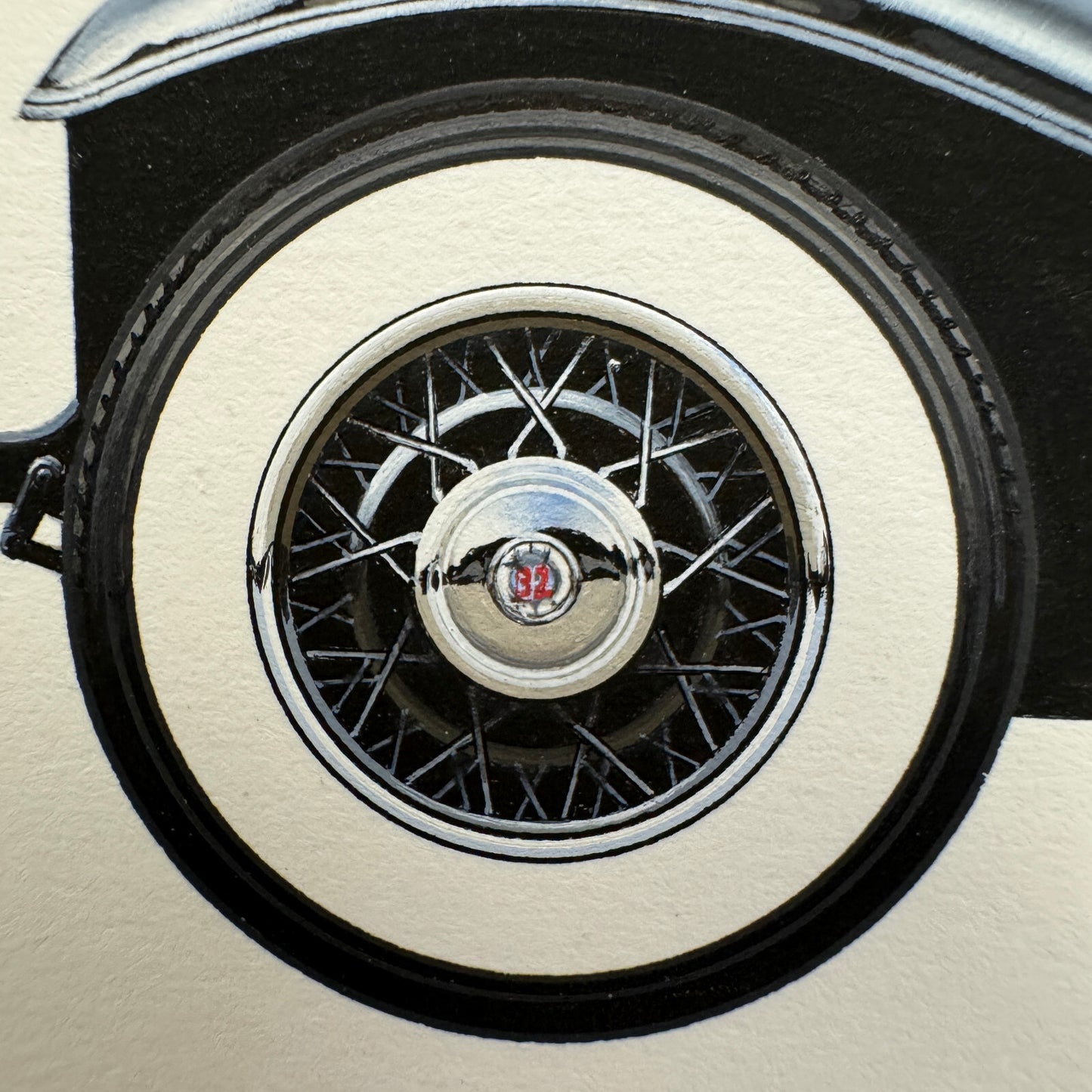 1932 Stutz DV-32 Super Bearcat Roadster Automobile Illustration Art Drawing