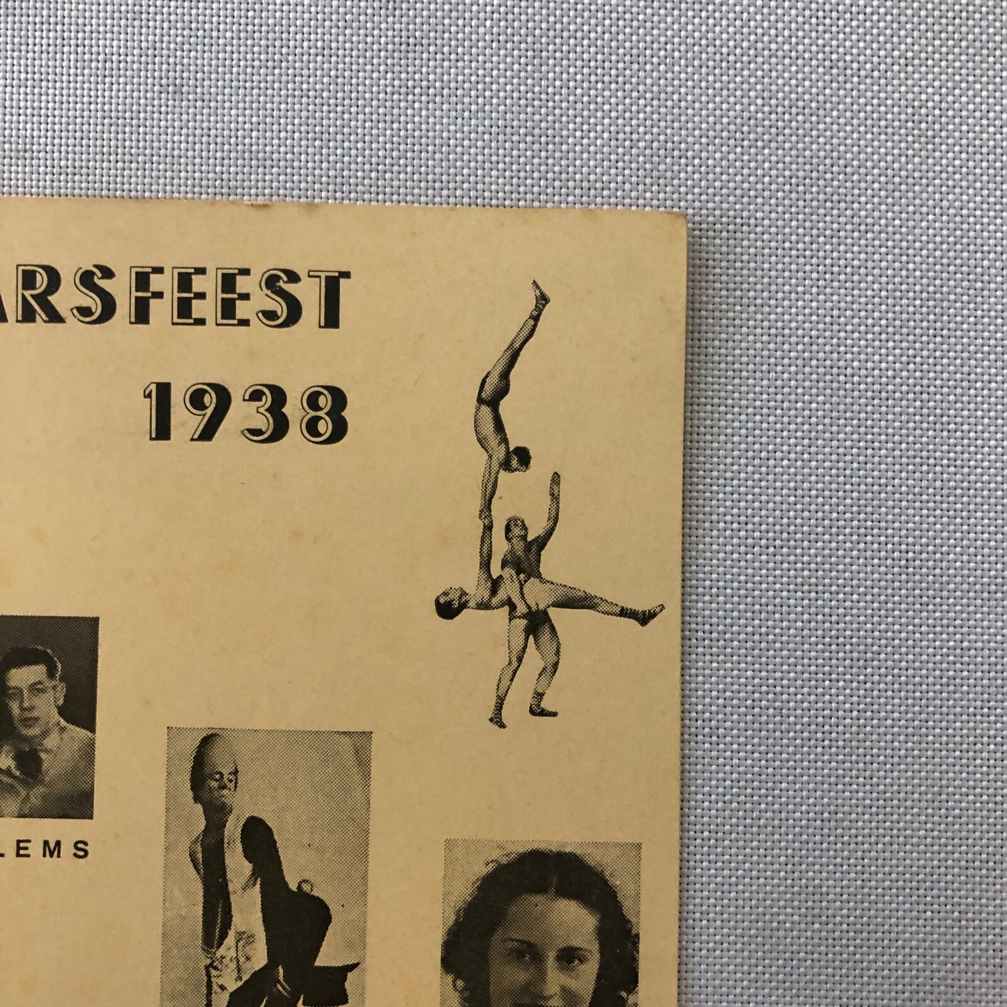 1938 German Circus Event Postcard Performers Bicycle Acrobat Day Ruth Sayton +