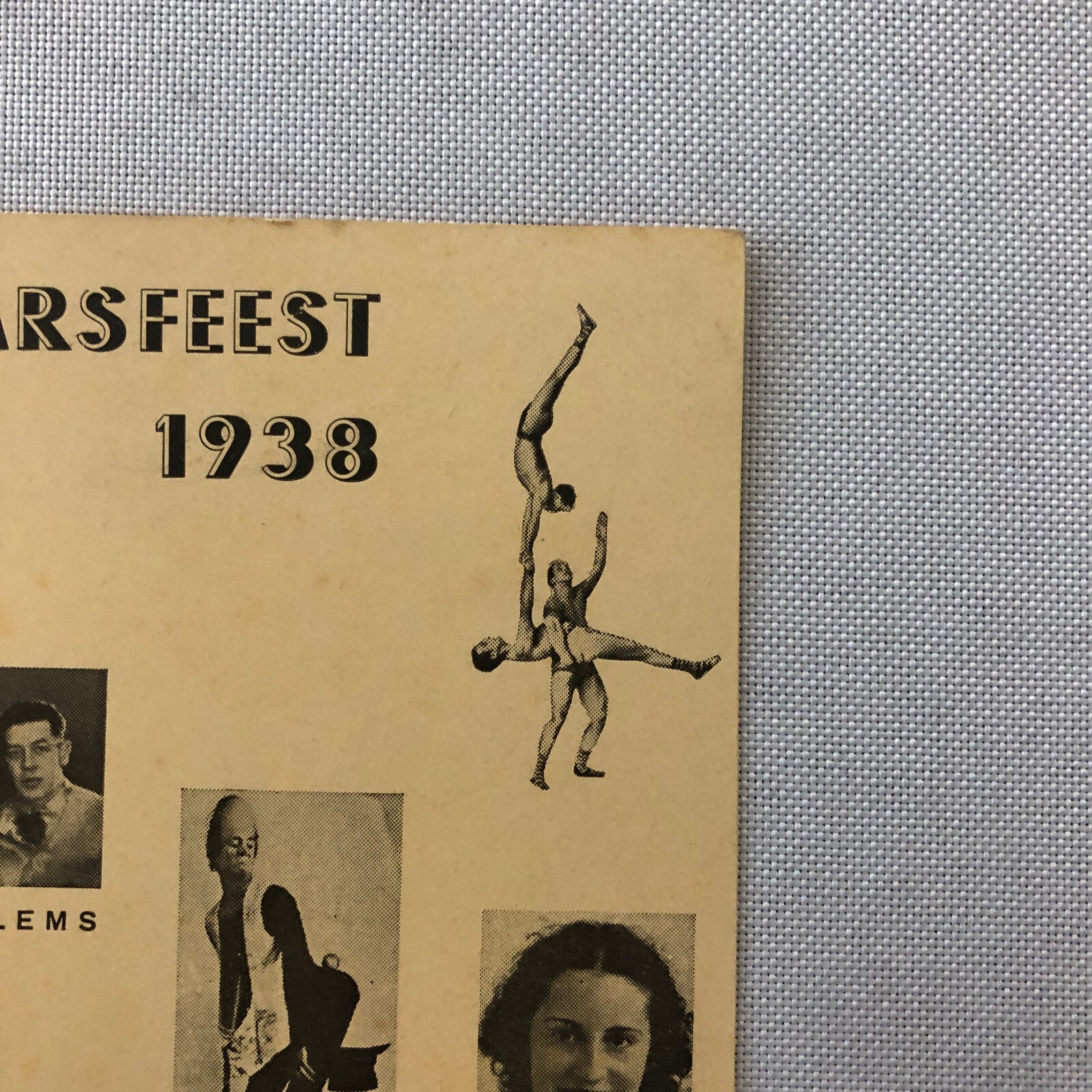1938 German Circus Event Postcard Performers Bicycle Acrobat Day Ruth Sayton +