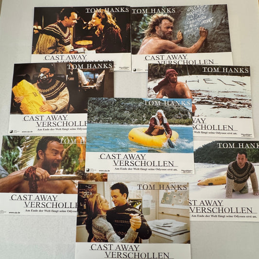 Vintage Movie Lobby Card Poster Lot Cast Away Verschollen GERMAN Tom Hanks