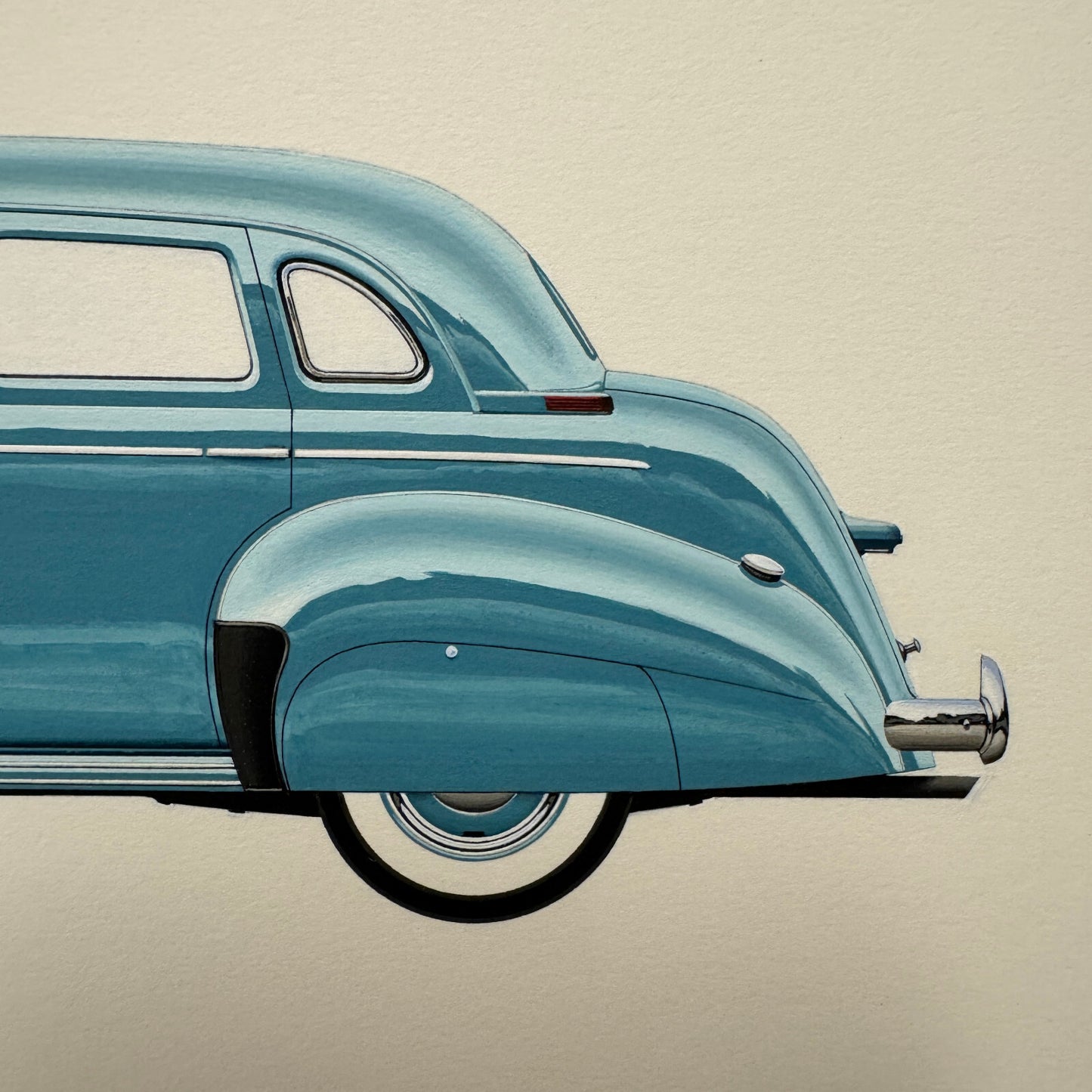 1939 Graham Supercharger Car Automobile Illustration Art Drawing Hand Drawn