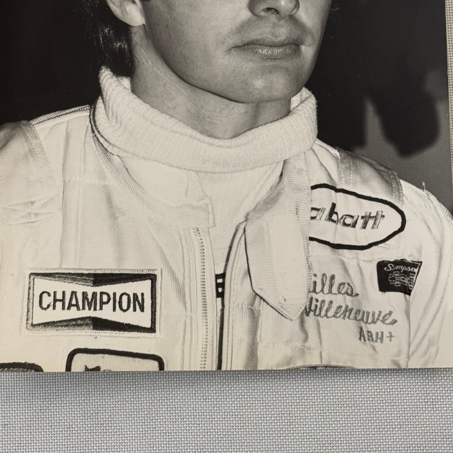 Gilles Villeneuve Racing Driver Press Photo Photograph 1981 Champion Sparkplugs