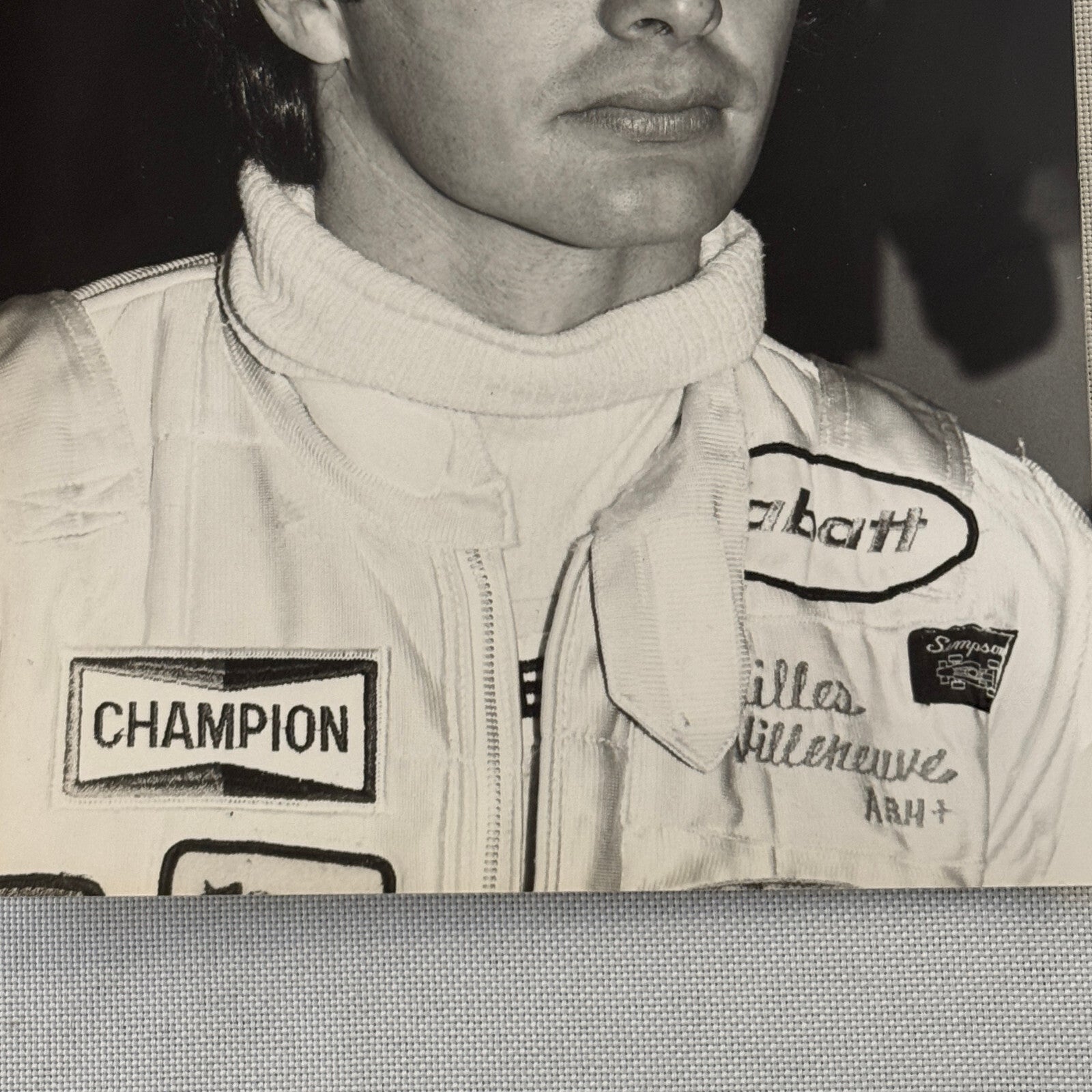 Gilles Villeneuve Racing Driver Press Photo Photograph 1981 Champion Sparkplugs