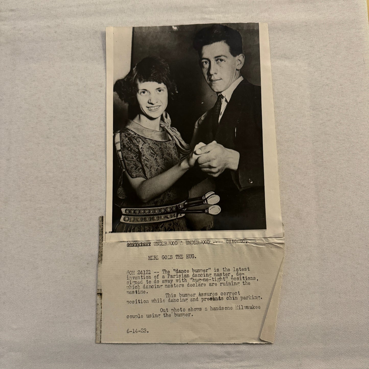 Paris Dance Training Invention Dance Bumper Press Photo Photograph 1923 Couple