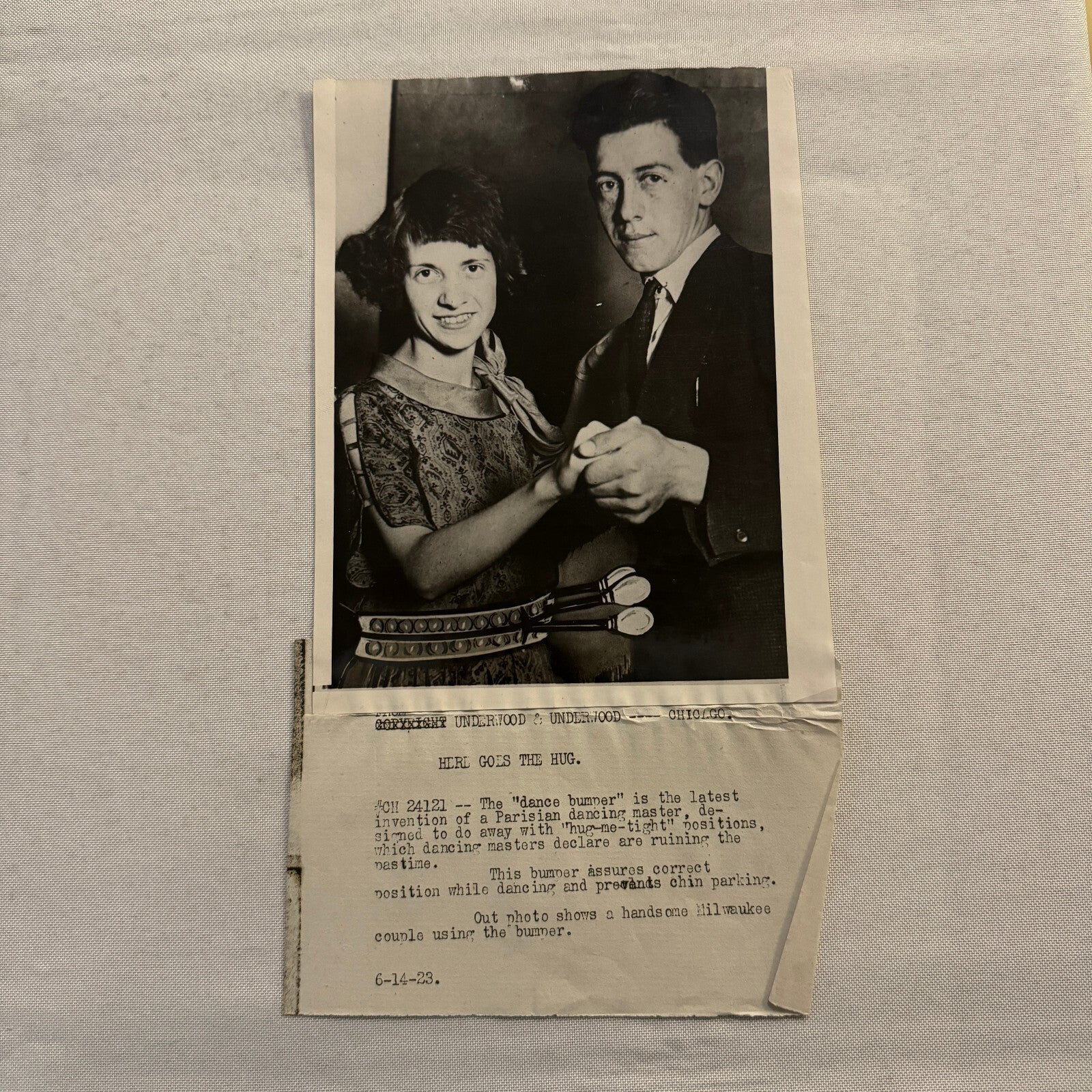 Paris Dance Training Invention Dance Bumper Press Photo Photograph 1923 Couple