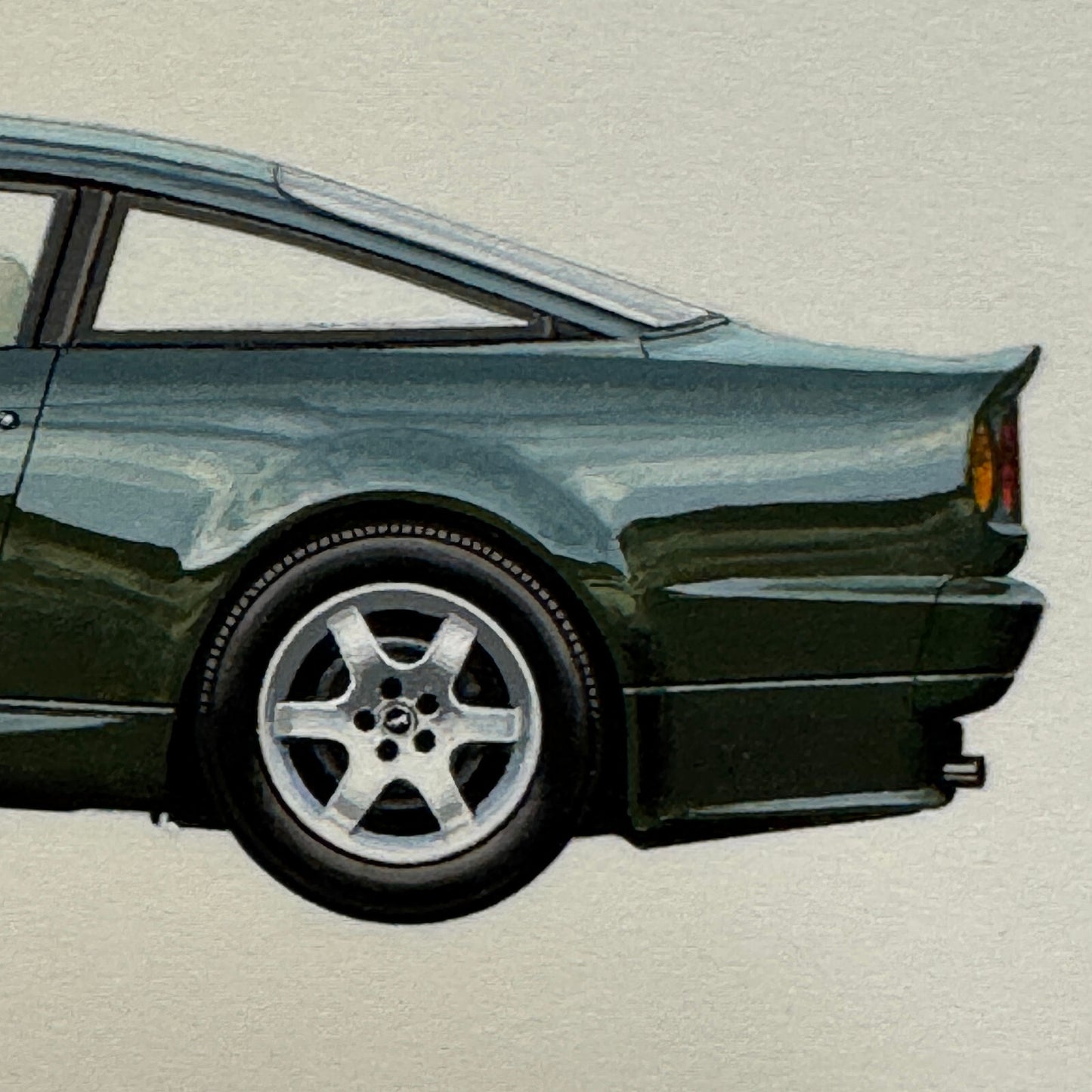 1993 Aston Martin Vantage Car Illustration Art Drawing Vintage Miniature