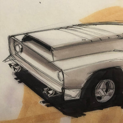 Styling Concept Automobile Illustration Art Drawing Sketch Vintage 1967 NOTTRODT