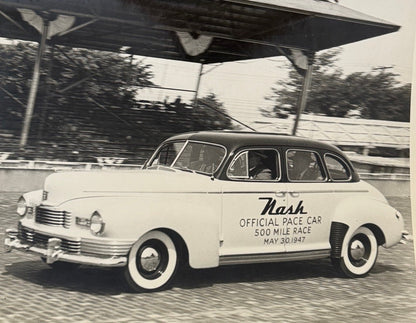 Vintage Indy 500 Racing Photo Nash Official Pace Car Automobile Photograph 1947