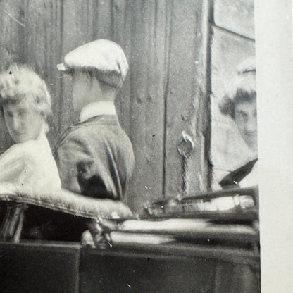 Vintage Car Photo Photograph Print Snapshot People in Early Automobile