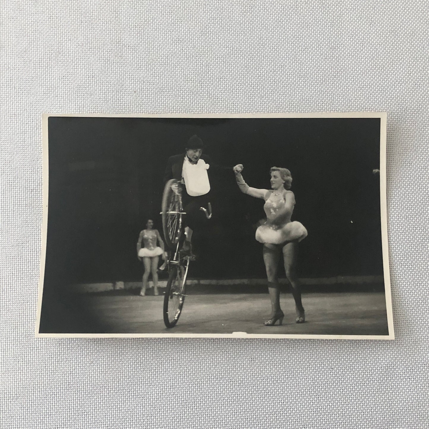 Circus Performer Clown on Bicycle Photo Photograph Vintage