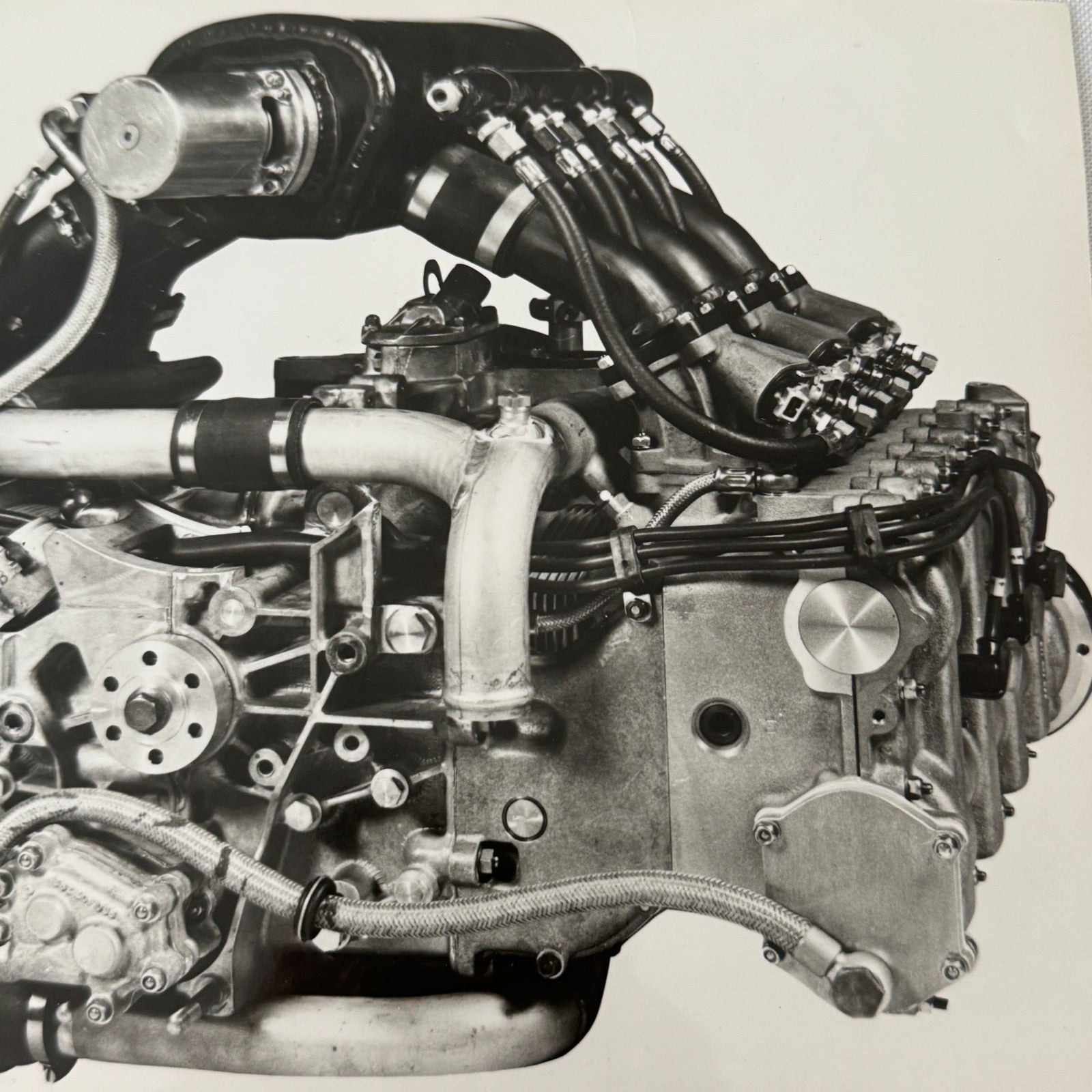 Porsche Racing Car Engine Photo Photograph Print Unidentified