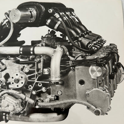 Porsche Racing Car Engine Photo Photograph Print Unidentified