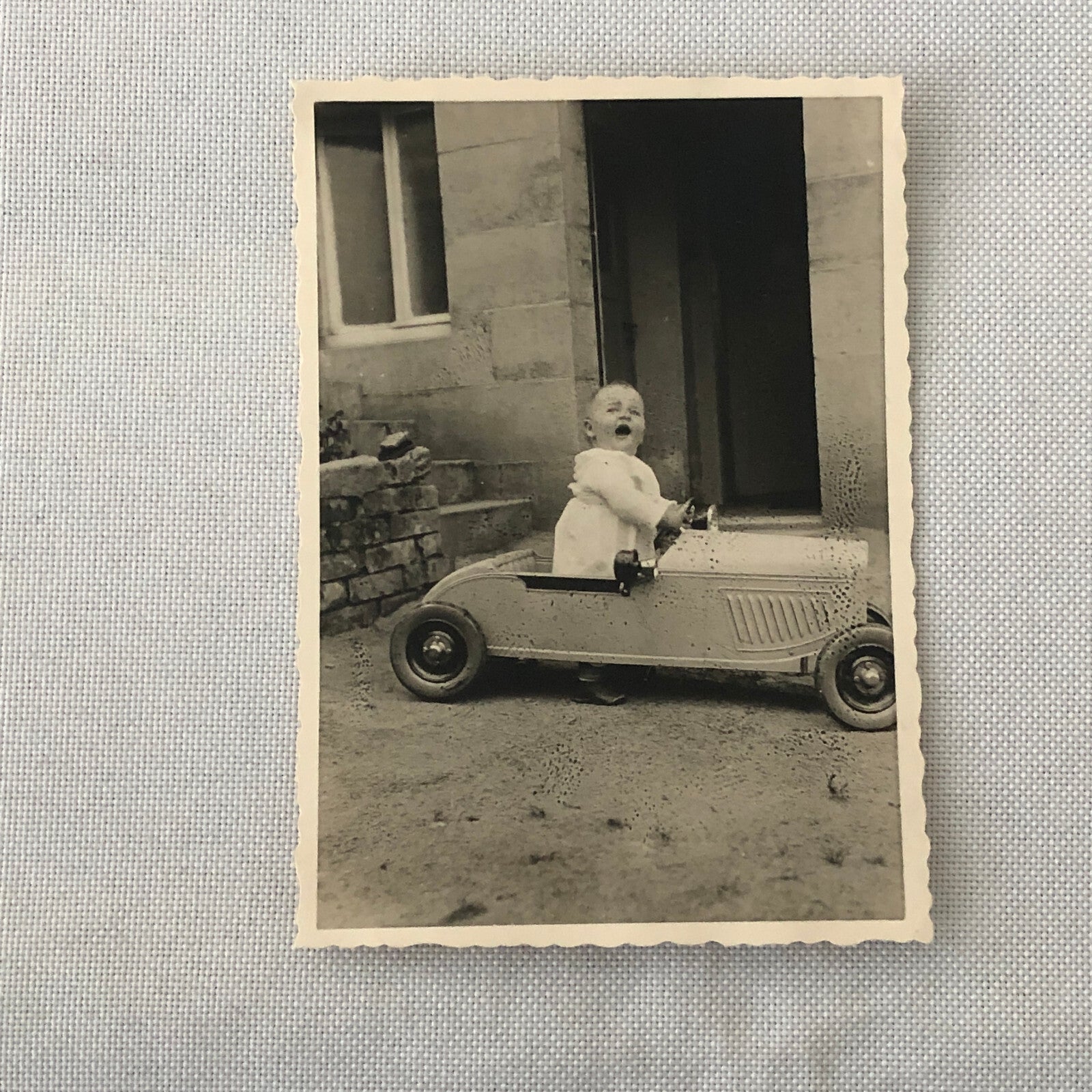 Baby with Antique Pedal Car Vintage Photo Photograph Lot of 4 