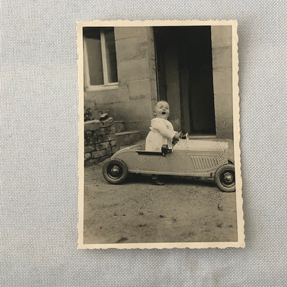 Baby with Antique Pedal Car Vintage Photo Photograph Lot of 4 