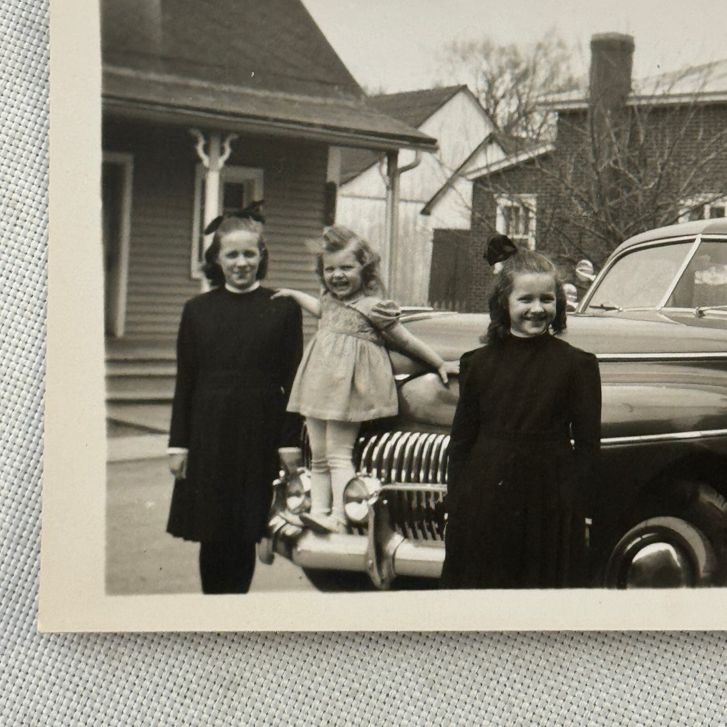Vintage Car Automobile Snapshot Photo Photograph with Children DS24 Lot 2x