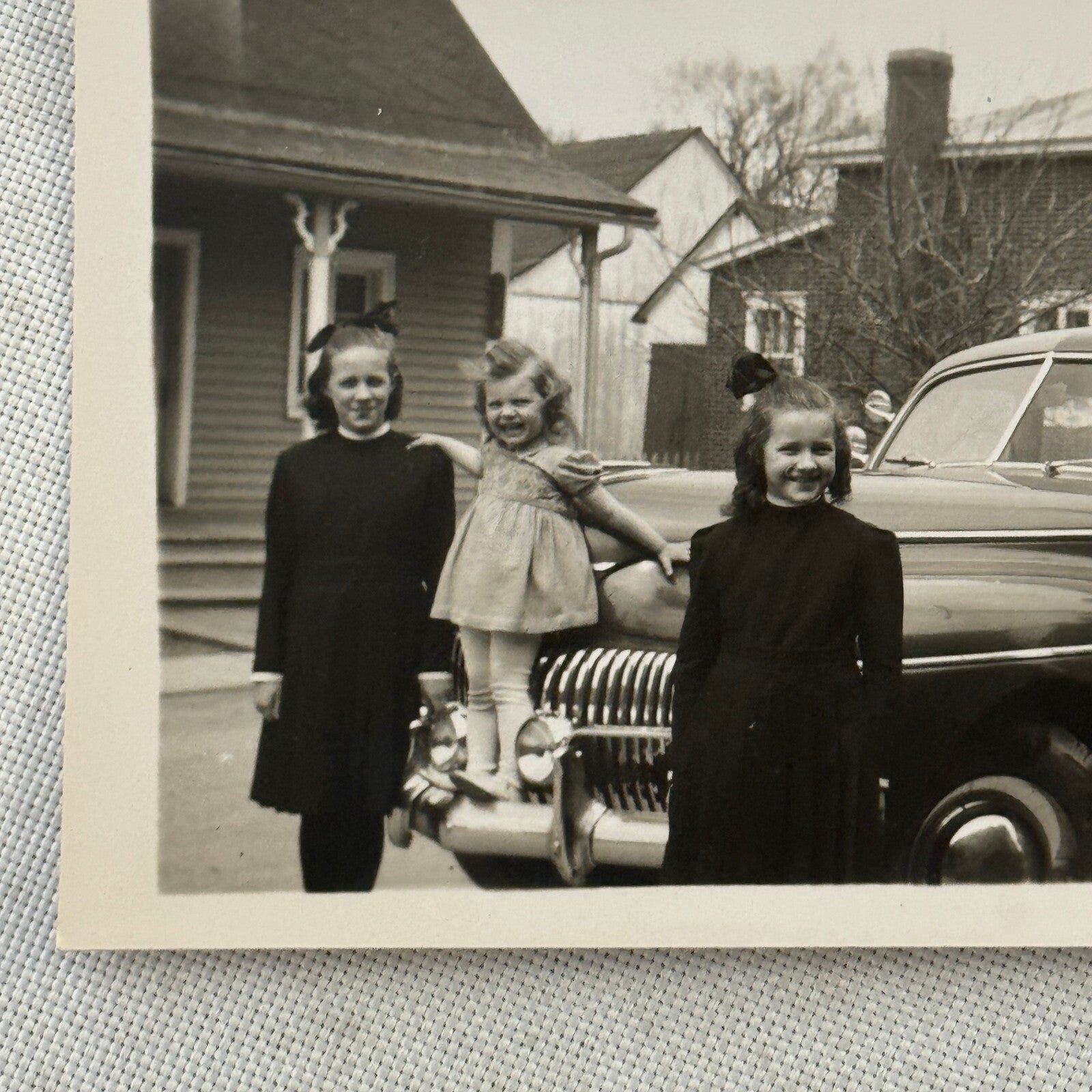 Vintage Car Automobile Snapshot Photo Photograph with Children DS24 Lot 2x
