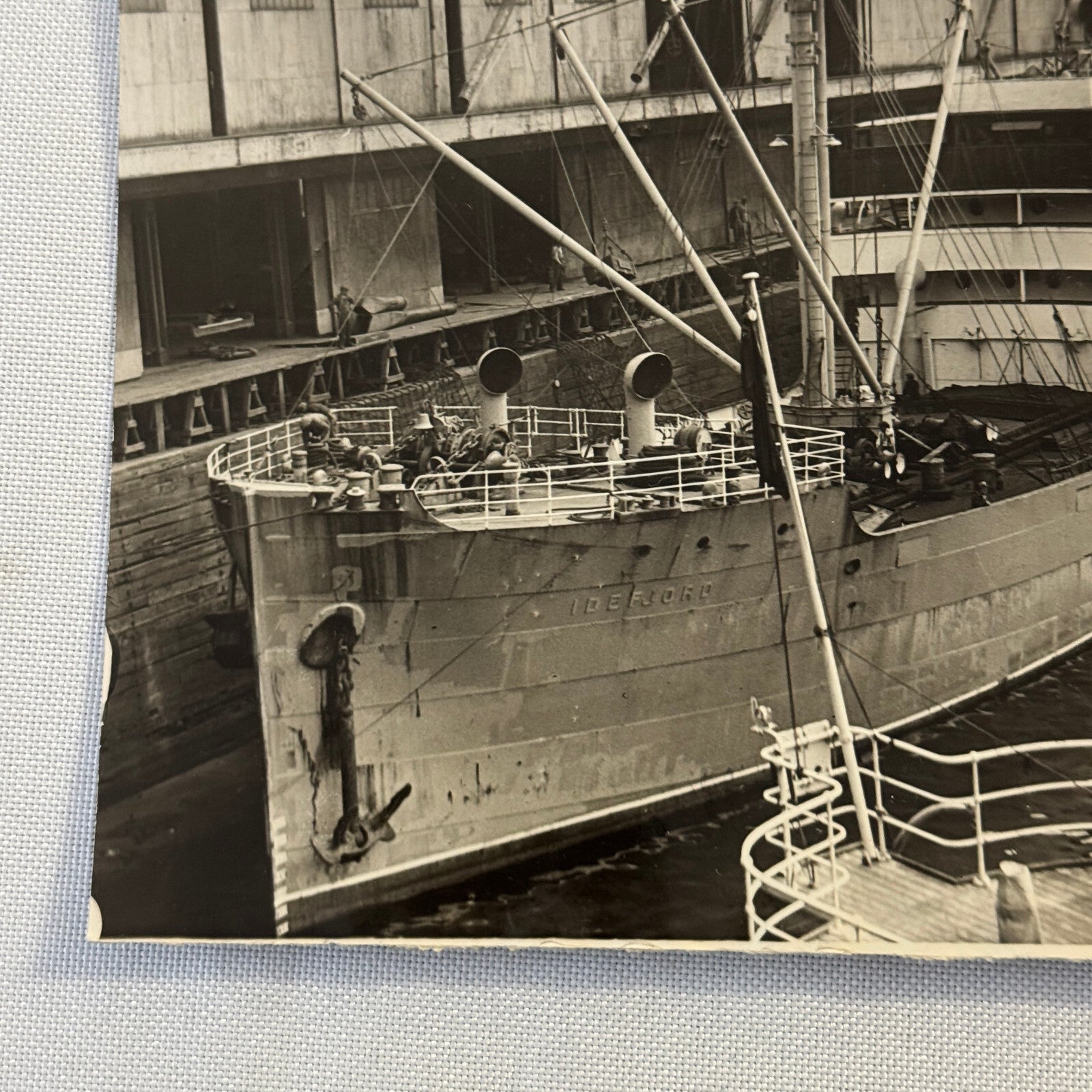 Vintage Ship Boat Photo Photograph Print Steamer Idefjord Montreal June 1931