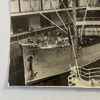 Vintage Ship Boat Photo Photograph Print Steamer Idefjord Montreal June 1931