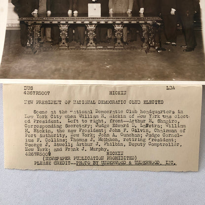 Press Photo Photograph National Democratic Club New President William H Hickin