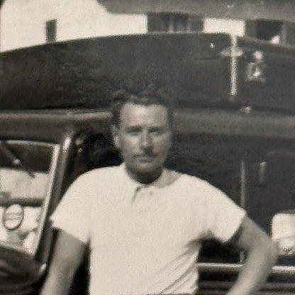 Vintage Photograph Photo Early Car Automobile Man Antique