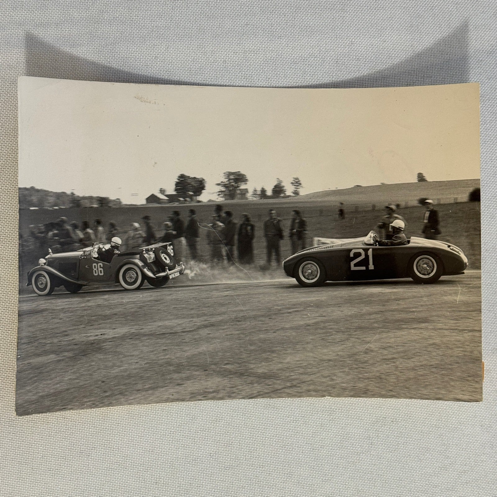 Vintage Racing Photo Photograph OSCA and MG Cars Car Motorsport