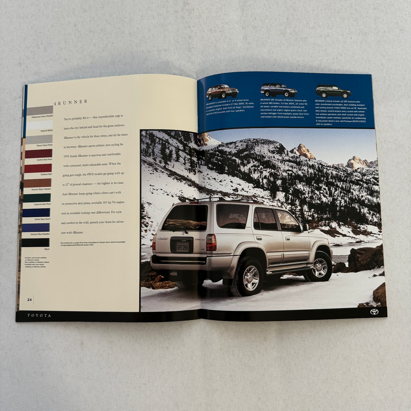 1999 Toyota Sales Brochure Catalog Solara Celica Corolla Tacoma Rav4 LandCruiser