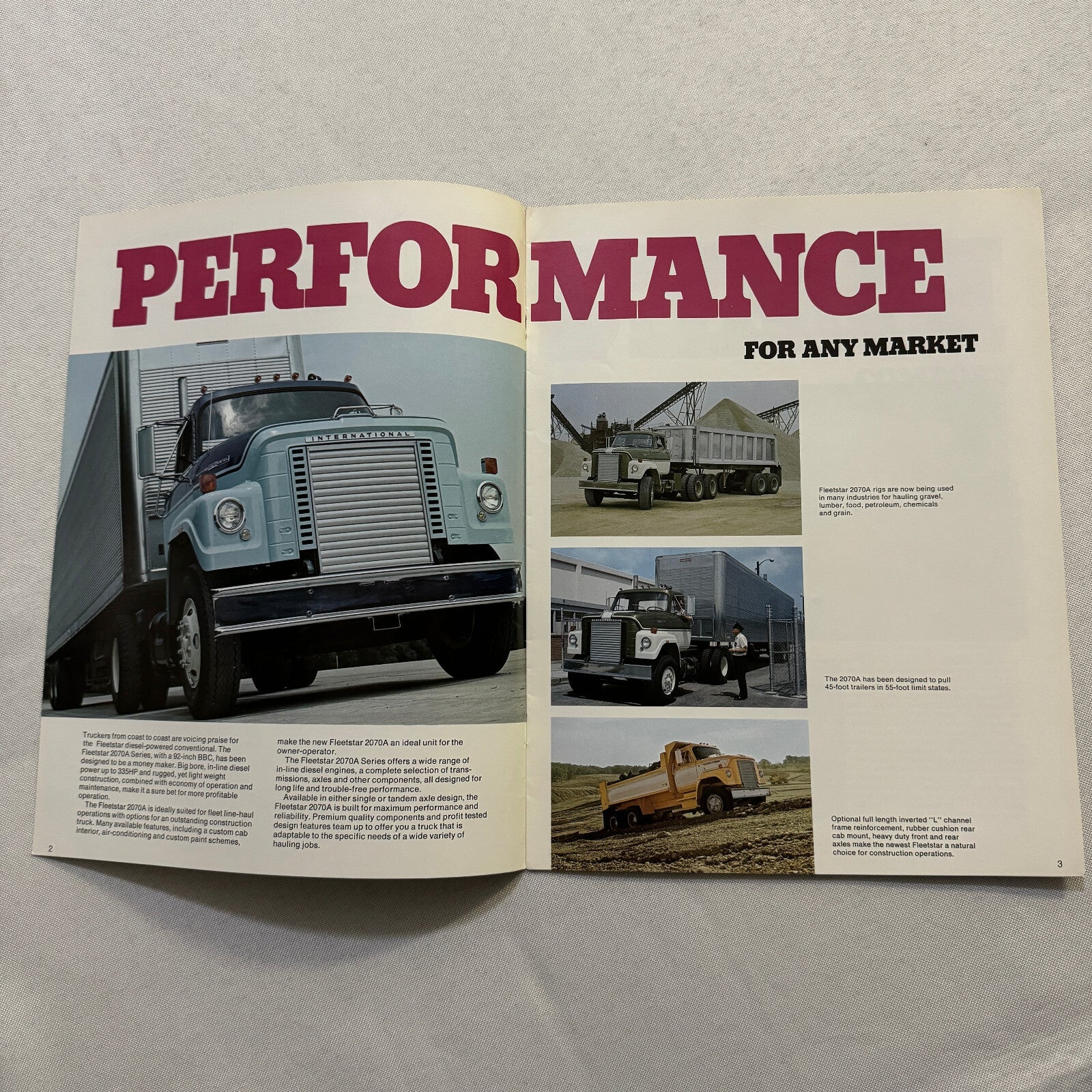 International Fleetstar 2070A Diesel Truck Sales Brochure Catalog Vintage