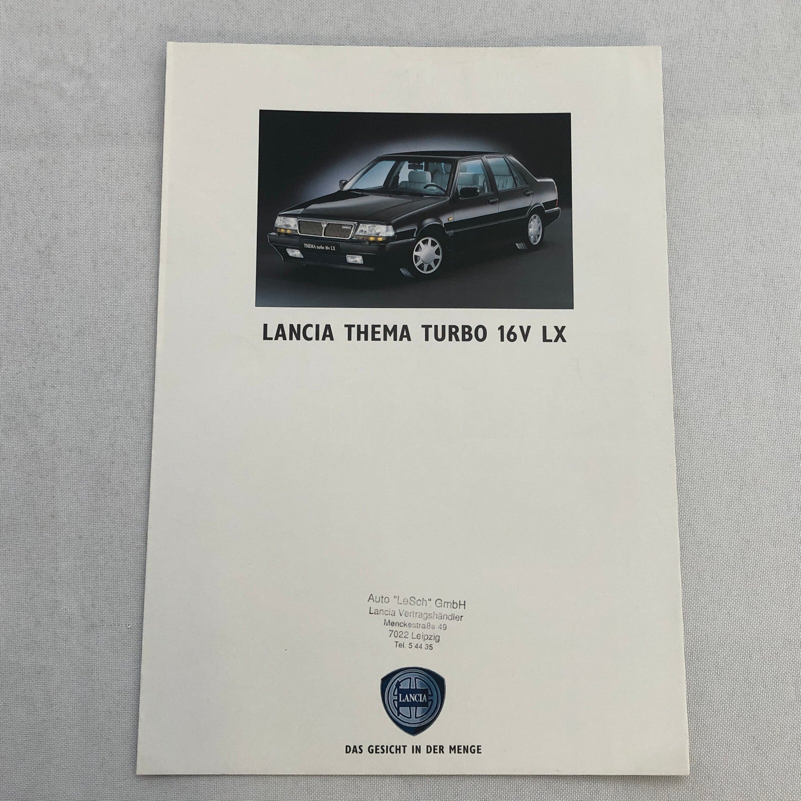 Lancia Thema Turbo 16V LX Car Sales Brochure Catalog German