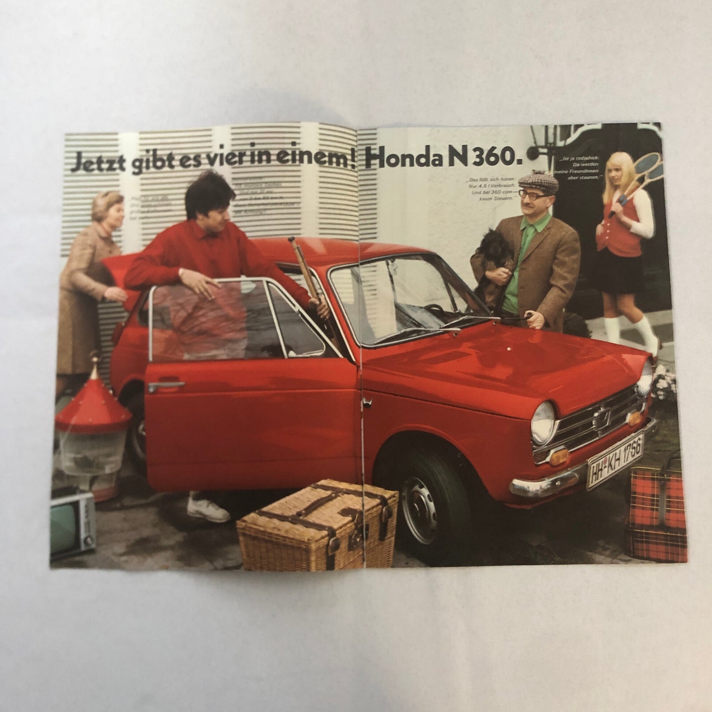 Honda N360 Car Sales Brochure Catalog GERMAN Text European Vintage Honda N 360