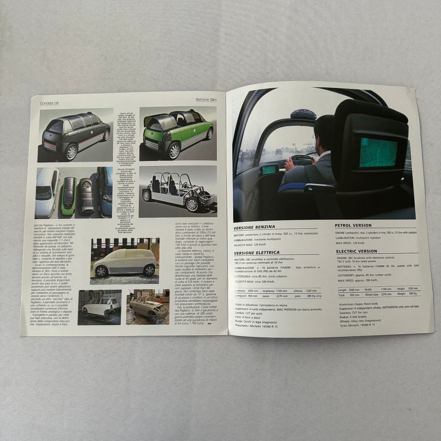 Bertone Slim Concept Car Prototype Sales Brochure Catalog 2000