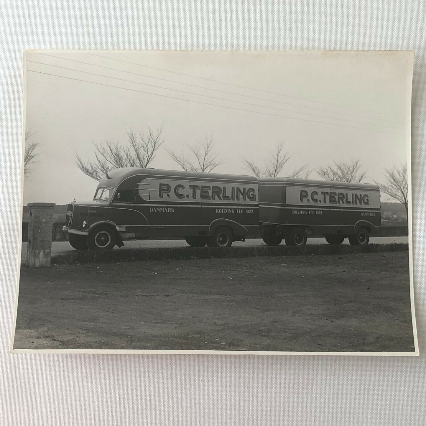 Vintage Photo Photograph of a Truck and Trailer - Denmark ? 