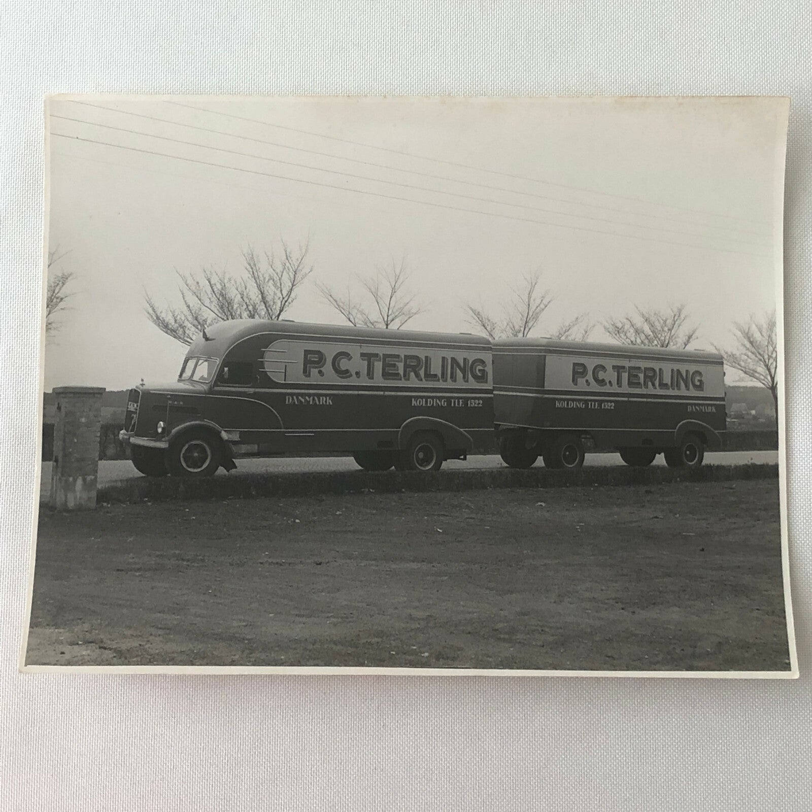 Vintage Photo Photograph of a Truck and Trailer - Denmark ? 