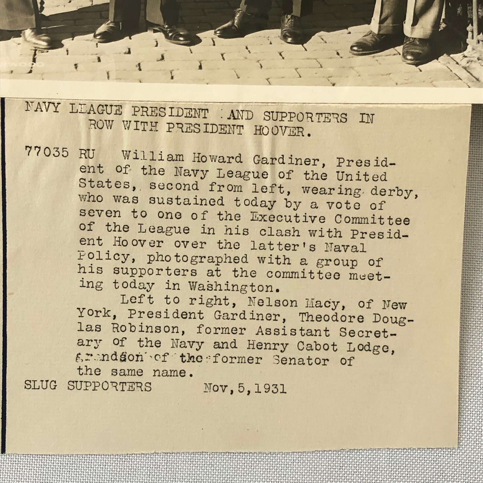 Press Photo Photograph Navy League Against President Herbert Hoover 1931