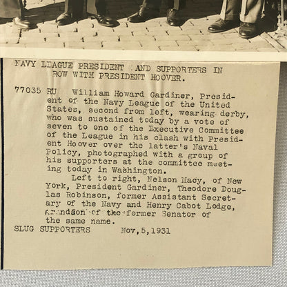 Press Photo Photograph Navy League Against President Herbert Hoover 1931