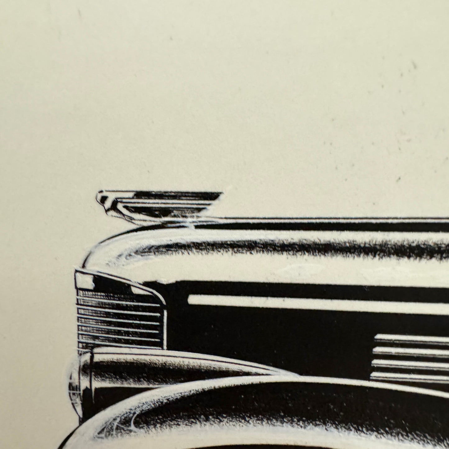 1938 Cadillac V8 Convertible Phaeton Illustration Art Drawing Hand Drawn