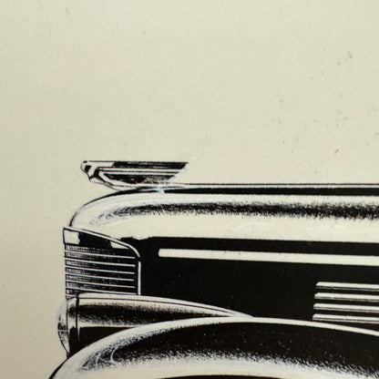 1938 Cadillac V8 Convertible Phaeton Illustration Art Drawing Hand Drawn