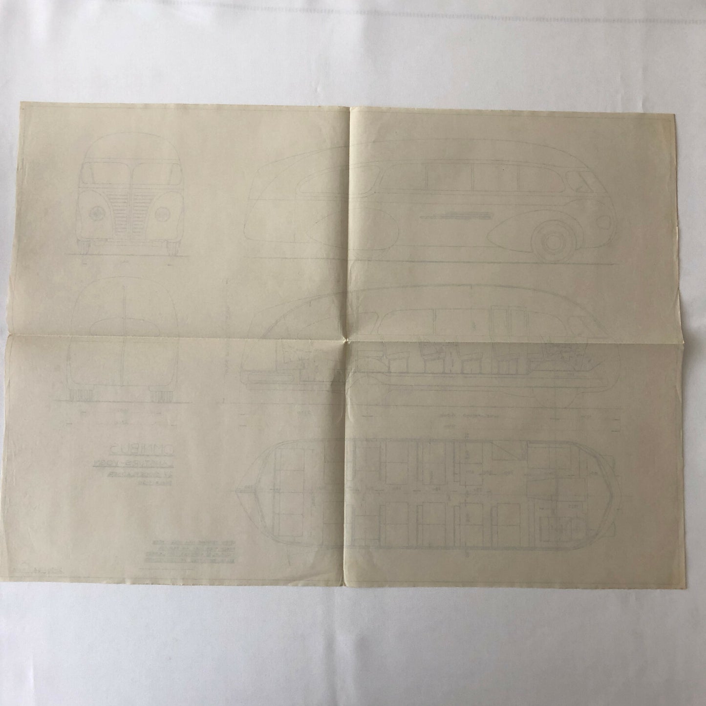 1936 Coachbuilder Bus Design Blueprint Rendering Blue Print Coach Bus Truck