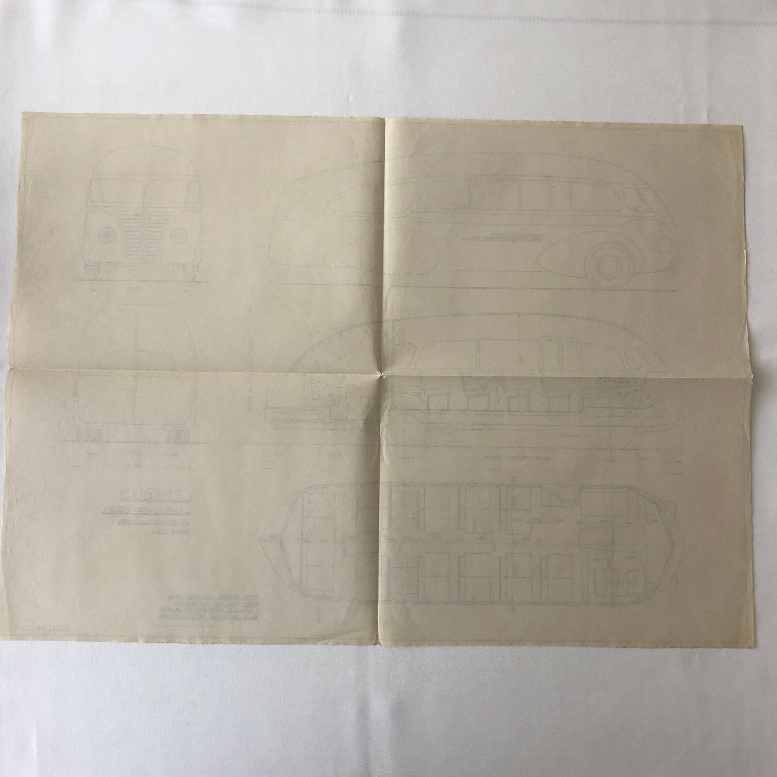1936 Coachbuilder Bus Design Blueprint Rendering Blue Print Coach Bus Truck