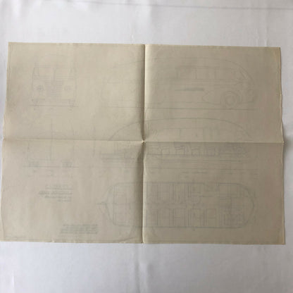 1936 Coachbuilder Bus Design Blueprint Rendering Blue Print Coach Bus Truck