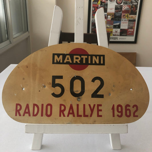 1962 Radio Rallye Car Rally Participant Plate w/ Martini Ad