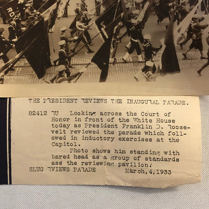 Press Photo Photograph President Franklin Roosevelt Inauguration Parade FDR 1933