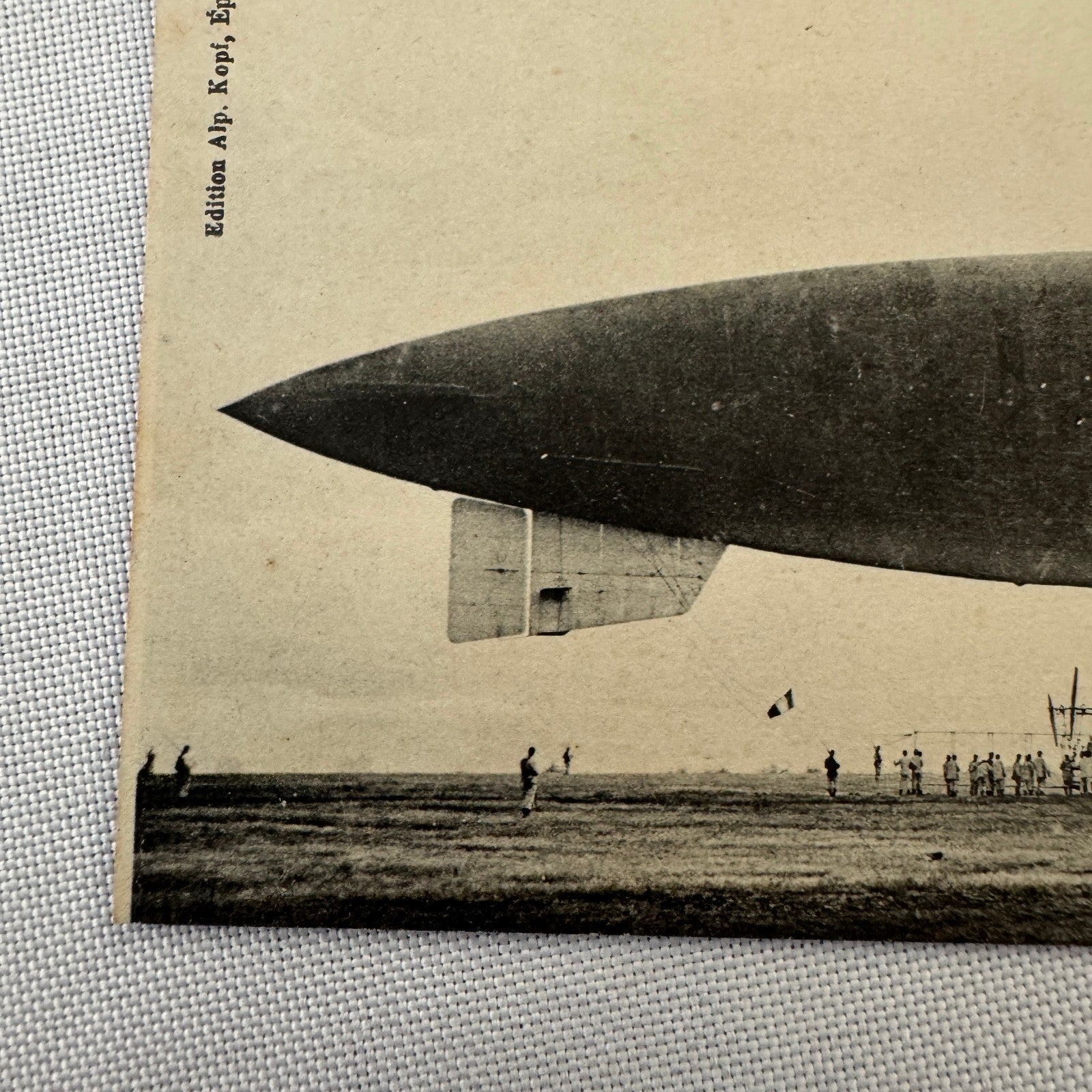 Vintage Zeppelin Airship Dirigible Postcard Post Card French Capitaine Ferber